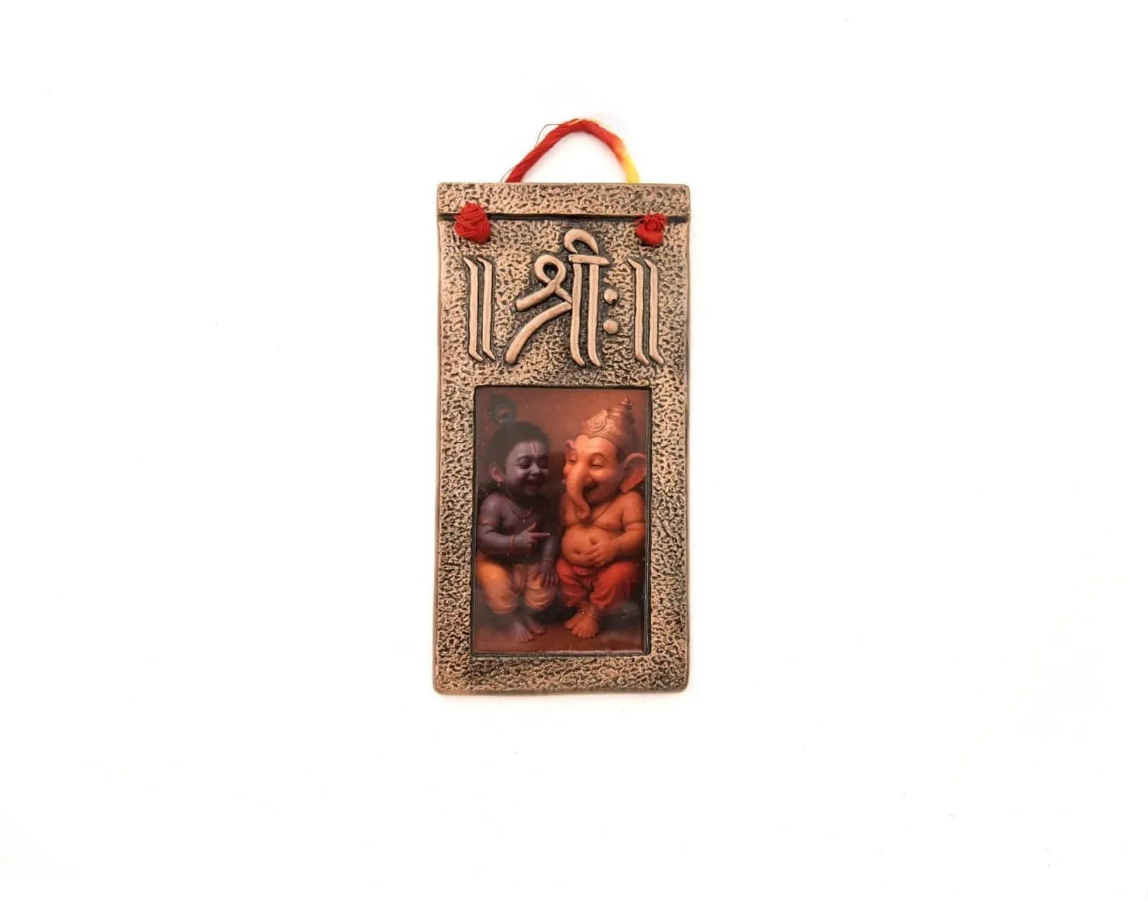 Krishna & Ganesha — Divine Companionship Gaumaya Plaque