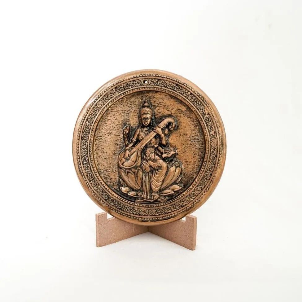 Maa Saraswati — Goddess of Wisdom Gaumaya Art Plaque