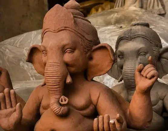 Panchagavya Ganesha idols ready for the festival