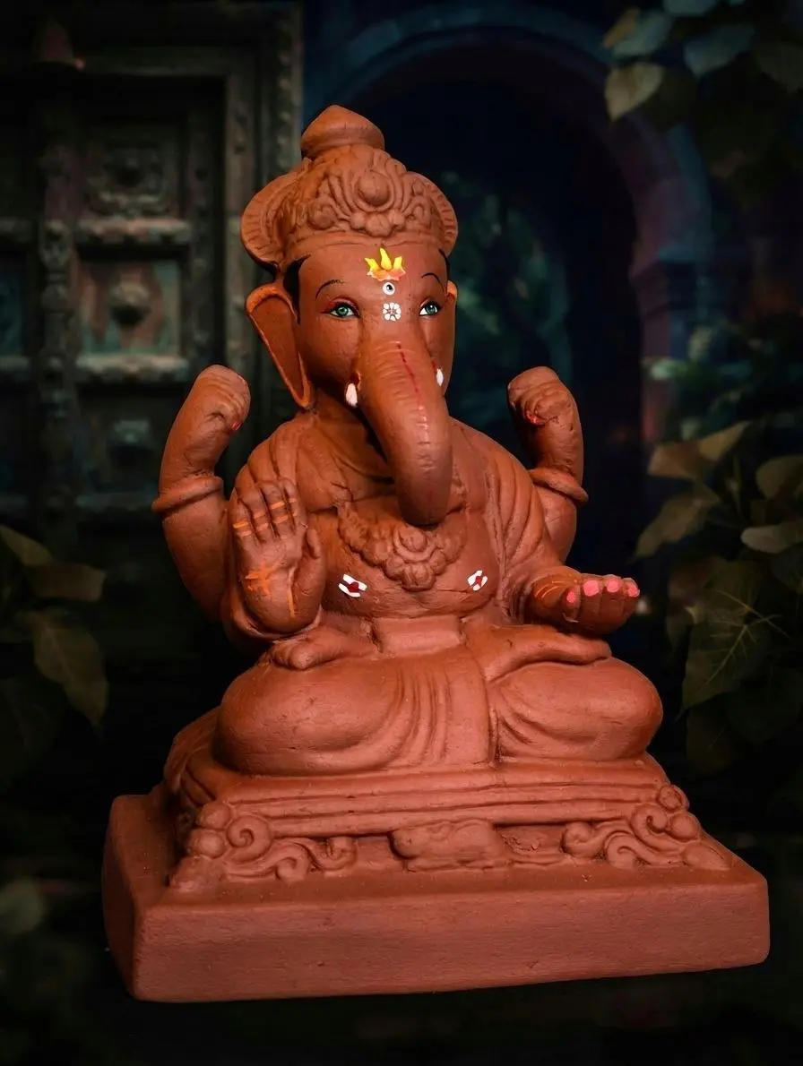 Shri Padmasana Panchagavya Ganesha — 12 Inch