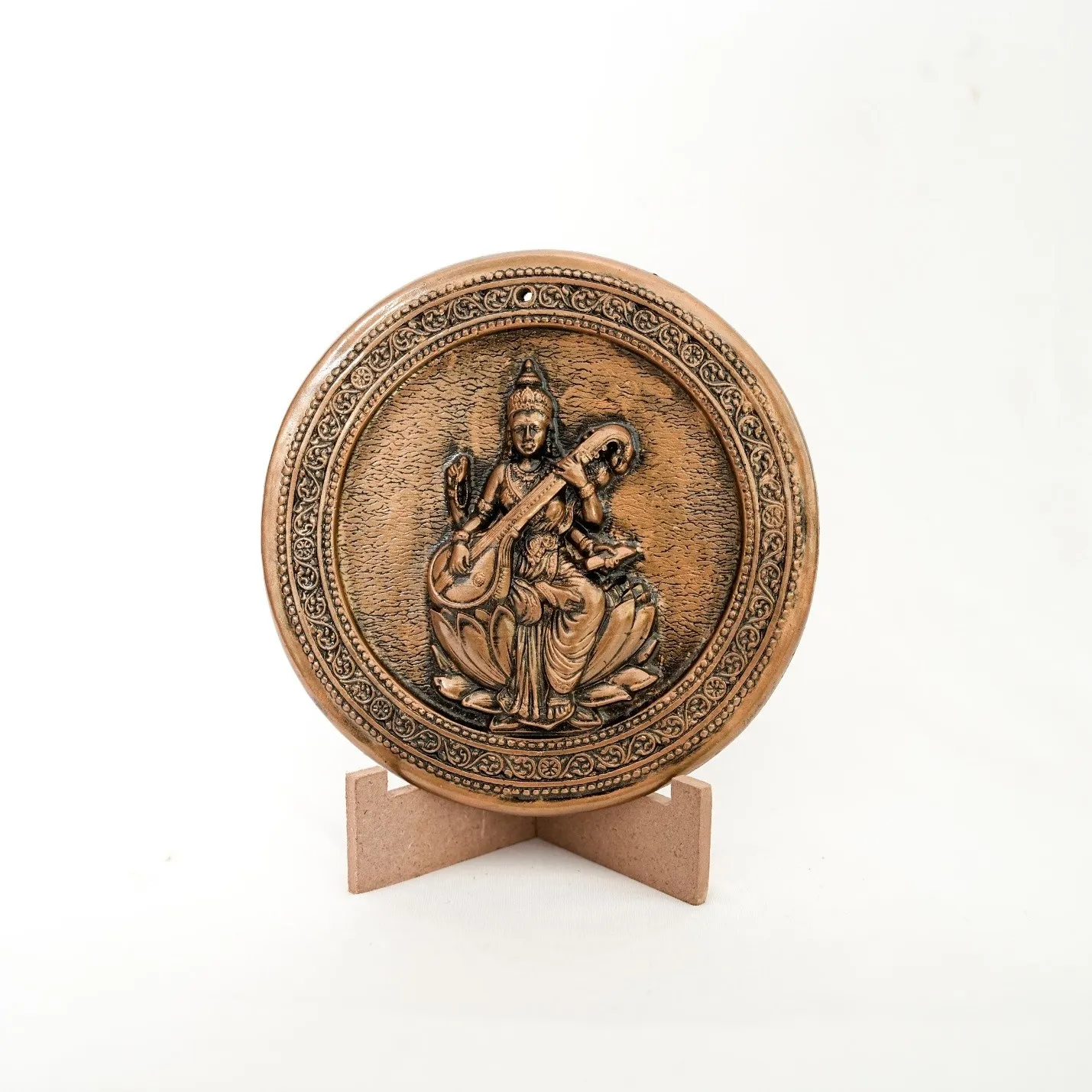Maa Saraswati — Goddess of Wisdom Gaumaya Art Plaque