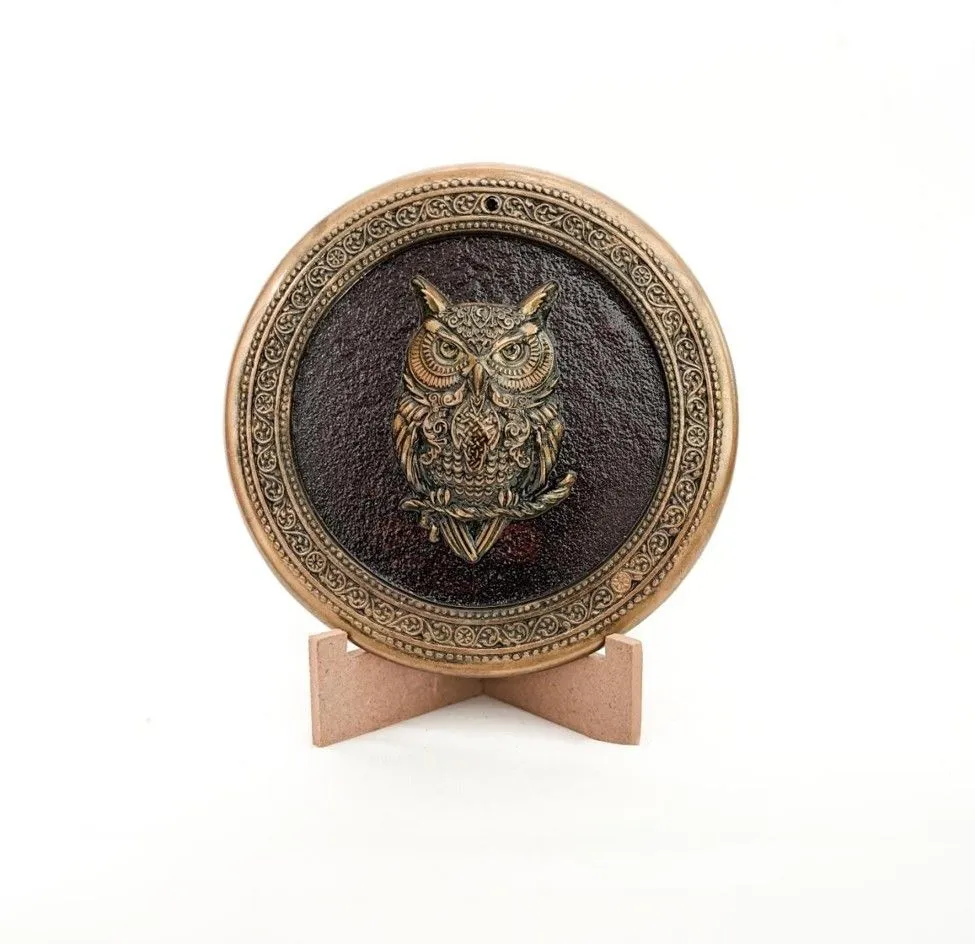 Uluka — The Divine Owl of Wisdom Gaumaya Art Plaque